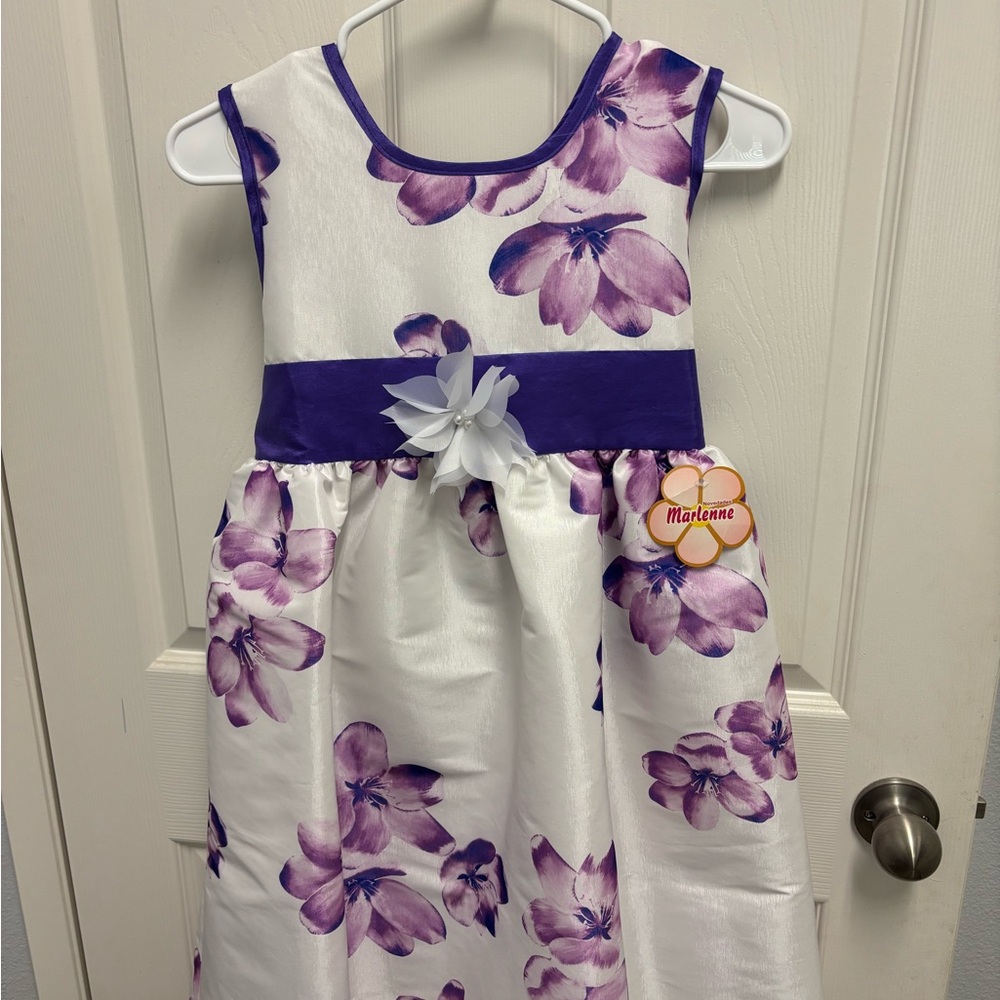 Purple Floral Kids Dress